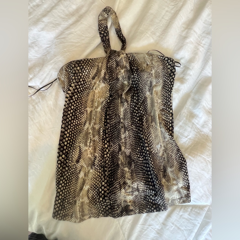 Express, size small, snake skin print halter top.